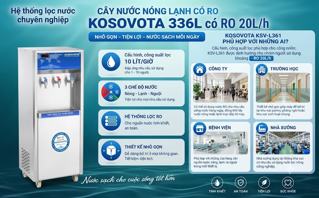 Cây nước nóng lạnh KOSOVOTA 336L